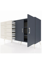 Kronos Konsol 2 Raflı 5 Çekmeceli 2 Kapaklı 176x59x99 Antrasit-Antrasit/Aytaşı