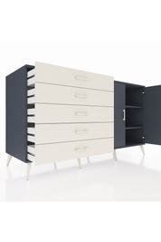 Kronos Konsol 2 Raflı 5 Çekmeceli 2 Kapaklı 176x59x99 Antrasit-Antrasit/Aytaşı