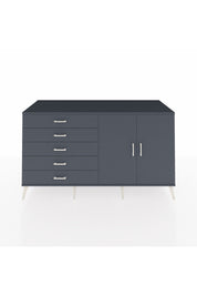 Kronos Konsol 2 Raflı 5 Çekmeceli 2 Kapaklı 176x59x99 Antrasit-Antrasit