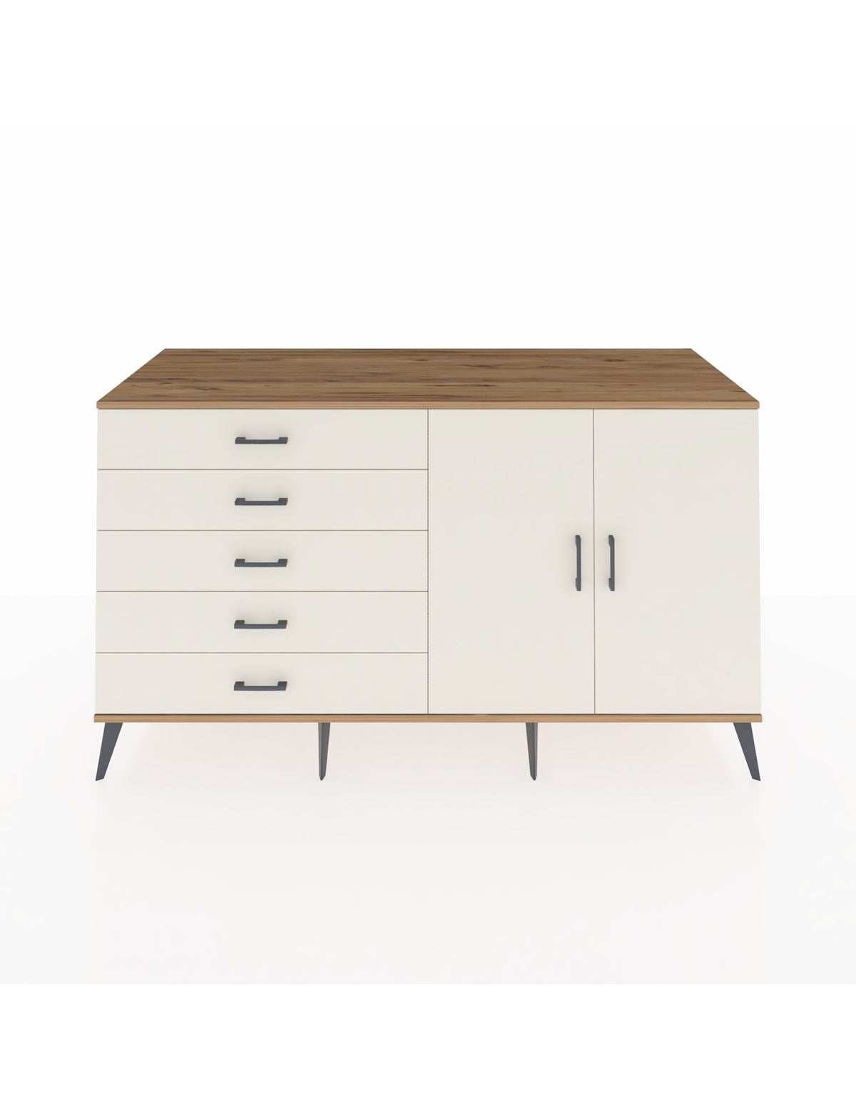 Kronos Konsol 2 Raflı 5 Çekmeceli 2 Kapaklı 176x59x99 Çam-Aytaşı