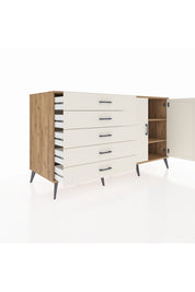 Kronos Konsol 2 Raflı 5 Çekmeceli 2 Kapaklı 176x59x99 Çam-Aytaşı