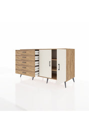 Kronos Konsol 2 Raflı 5 Çekmeceli 2 Kapaklı 176x59x99 Çam-Aytaşı/Çam