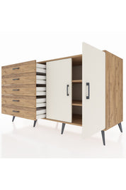 Kronos Konsol 2 Raflı 5 Çekmeceli 2 Kapaklı 176x59x99 Çam-Aytaşı/Çam