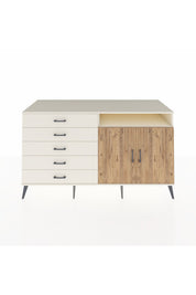 Kronos Konsol 2 Raflı 5 Çekmeceli 2 Kapaklı 176x59x99 Aytaşı-Çam/Aytaşı