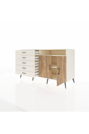 Kronos Konsol 2 Raflı 5 Çekmeceli 2 Kapaklı 176x59x99 Aytaşı-Çam/Aytaşı