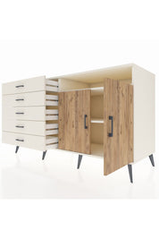 Kronos Konsol 2 Raflı 5 Çekmeceli 2 Kapaklı 176x59x99 Aytaşı-Çam/Aytaşı