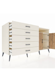 Kronos Konsol 2 Raflı 5 Çekmeceli 2 Kapaklı 176x59x99 Aytaşı-Çam/Aytaşı