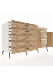 Kronos Konsol 2 Raflı 5 Çekmeceli 2 Kapaklı 176x59x99 Aytaşı-Çam