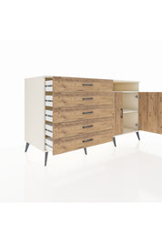 Kronos Konsol 2 Raflı 5 Çekmeceli 2 Kapaklı 176x59x99 Aytaşı-Çam