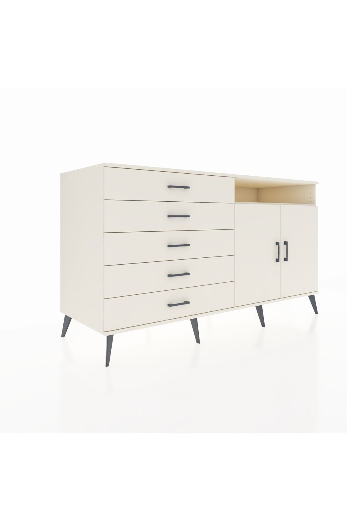 Kronos Konsol 2 Raflı 5 Çekmeceli 2 Kapaklı 176x59x99 Aytaşı-Aytaşı