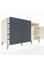 Kronos Konsol 2 Raflı 5 Çekmeceli 2 Kapaklı 176x59x99 Aytaşı-Aytaşı/Antrasit