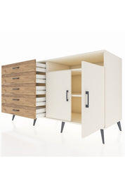 Kronos Konsol 2 Raflı 5 Çekmeceli 2 Kapaklı 176x59x99 Aytaşı-Aytaşı/Çam