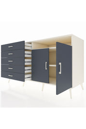 Kronos Konsol 2 Raflı 5 Çekmeceli 2 Kapaklı 176x59x99 Aytaşı-Antrasit