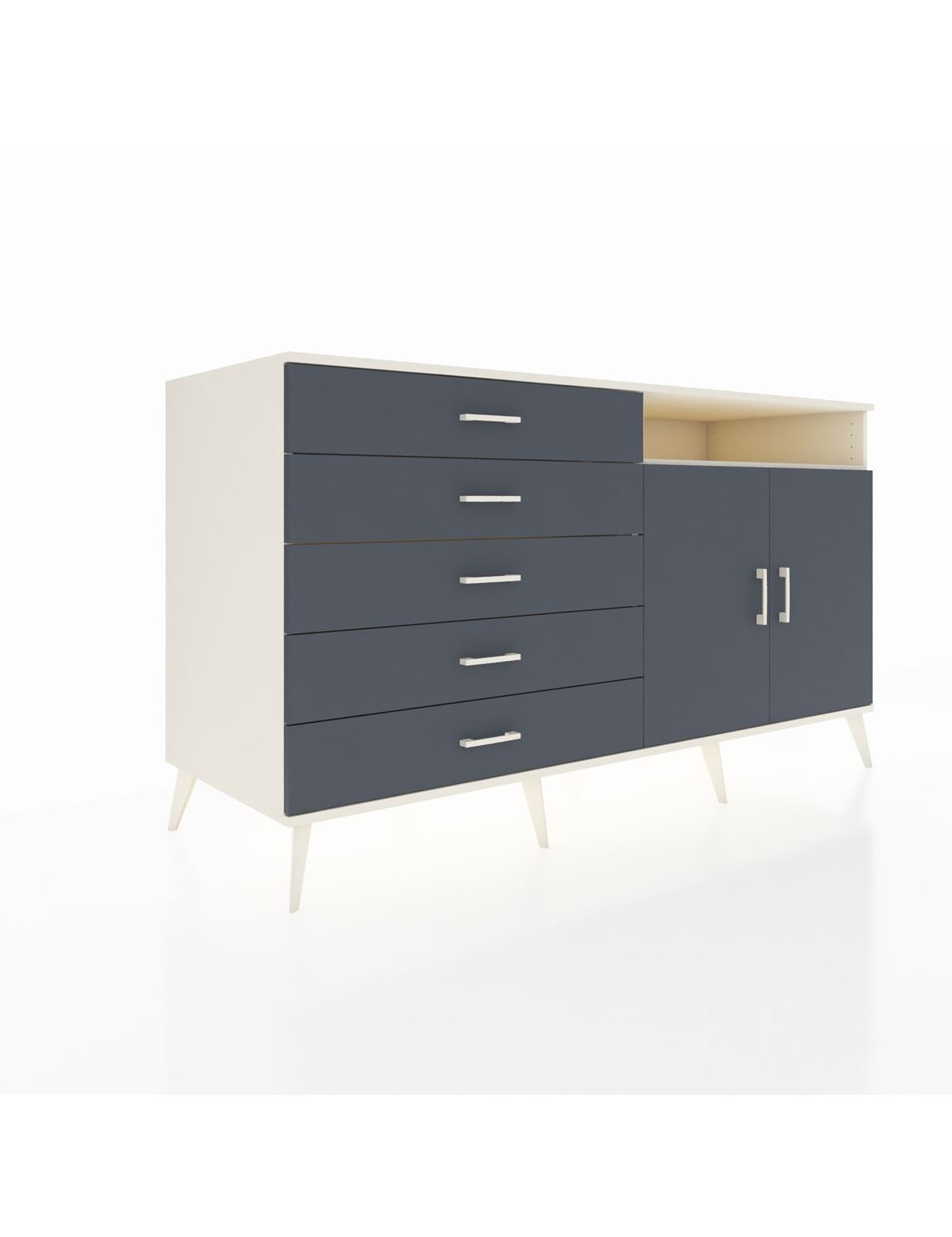 Kronos Konsol 2 Raflı 5 Çekmeceli 2 Kapaklı 176x59x99 Aytaşı-Antrasit