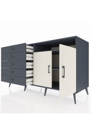 Kronos Konsol 2 Raflı 5 Çekmeceli 2 Kapaklı 176x59x99 Antrasit-Aytaşı/Antrasit