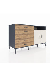 Kronos Konsol 2 Raflı 5 Çekmeceli 2 Kapaklı 176x59x99 Antrasit-Aytaşı/Çam