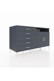 Kronos Konsol 2 Raflı 5 Çekmeceli 2 Kapaklı 176x59x99 Antrasit-Antrasit