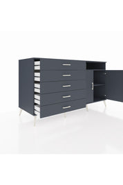 Kronos Konsol 2 Raflı 5 Çekmeceli 2 Kapaklı 176x59x99 Antrasit-Antrasit