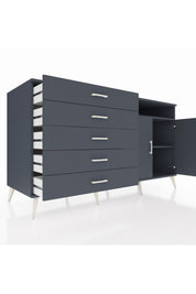 Kronos Konsol 2 Raflı 5 Çekmeceli 2 Kapaklı 176x59x99 Antrasit-Antrasit