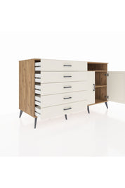 Kronos Konsol 2 Raflı 5 Çekmeceli 2 Kapaklı 176x59x99 Çam-Aytaşı