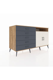 Kronos Konsol 2 Raflı 5 Çekmeceli 2 Kapaklı 176x59x99 Çam-Aytaşı/Antrasit