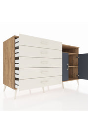 Kronos Konsol 2 Raflı 5 Çekmeceli 2 Kapaklı 176x59x99 Çam-Antrasit/Aytaşı