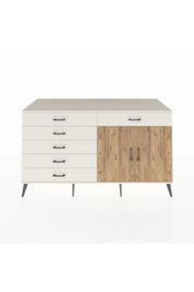 Kronos Konsol Tek Raflı 6 Çekmeceli 2 Kapaklı 176x59x99 Aytaşı-Çam/Aytaşı