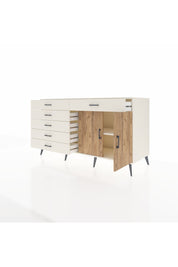 Kronos Konsol Tek Raflı 6 Çekmeceli 2 Kapaklı 176x59x99 Aytaşı-Çam/Aytaşı