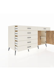 Kronos Konsol Tek Raflı 6 Çekmeceli 2 Kapaklı 176x59x99 Aytaşı-Çam/Aytaşı