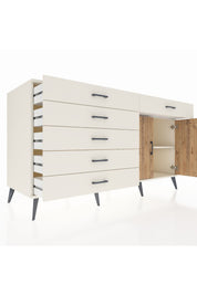 Kronos Konsol Tek Raflı 6 Çekmeceli 2 Kapaklı 176x59x99 Aytaşı-Çam/Aytaşı