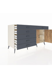 Kronos Konsol Tek Raflı 6 Çekmeceli 2 Kapaklı 176x59x99 Aytaşı-Çam/Antrasit