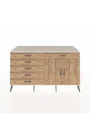 Kronos Konsol Tek Raflı 6 Çekmeceli 2 Kapaklı 176x59x99 Aytaşı-Çam