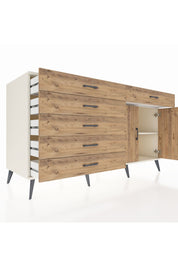 Kronos Konsol Tek Raflı 6 Çekmeceli 2 Kapaklı 176x59x99 Aytaşı-Çam