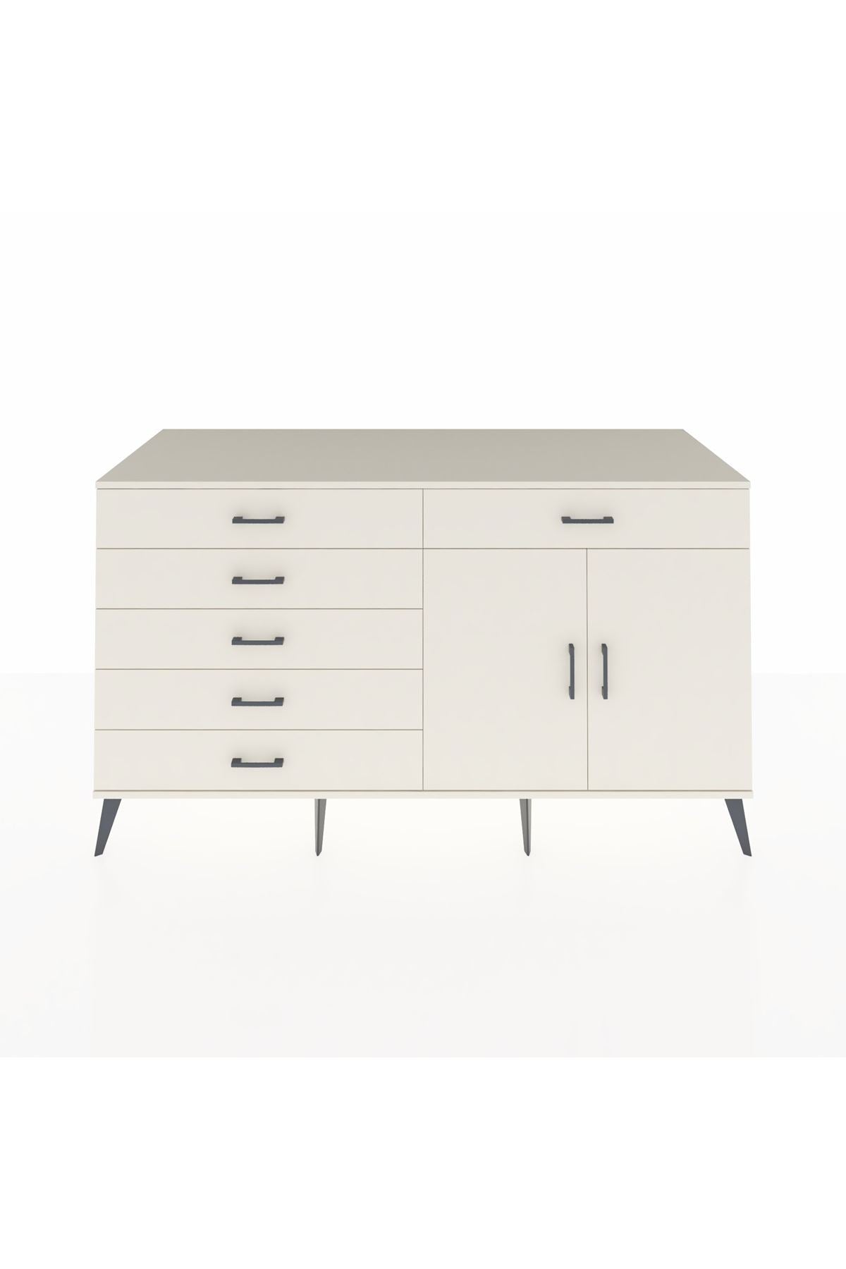 Kronos Konsol Tek Raflı 6 Çekmeceli 2 Kapaklı 176x59x99 Aytaşı-Aytaşı