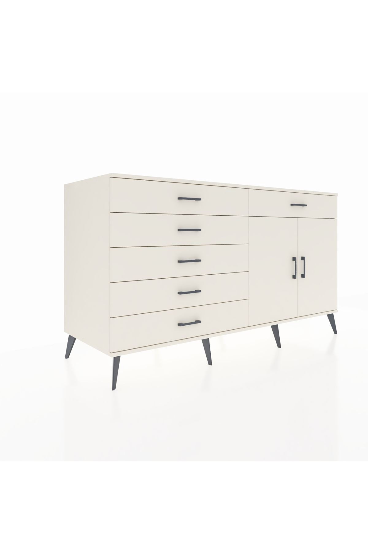 Kronos Konsol Tek Raflı 6 Çekmeceli 2 Kapaklı 176x59x99 Aytaşı-Aytaşı