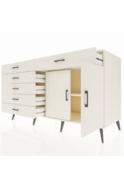 Kronos Konsol Tek Raflı 6 Çekmeceli 2 Kapaklı 176x59x99 Aytaşı-Aytaşı