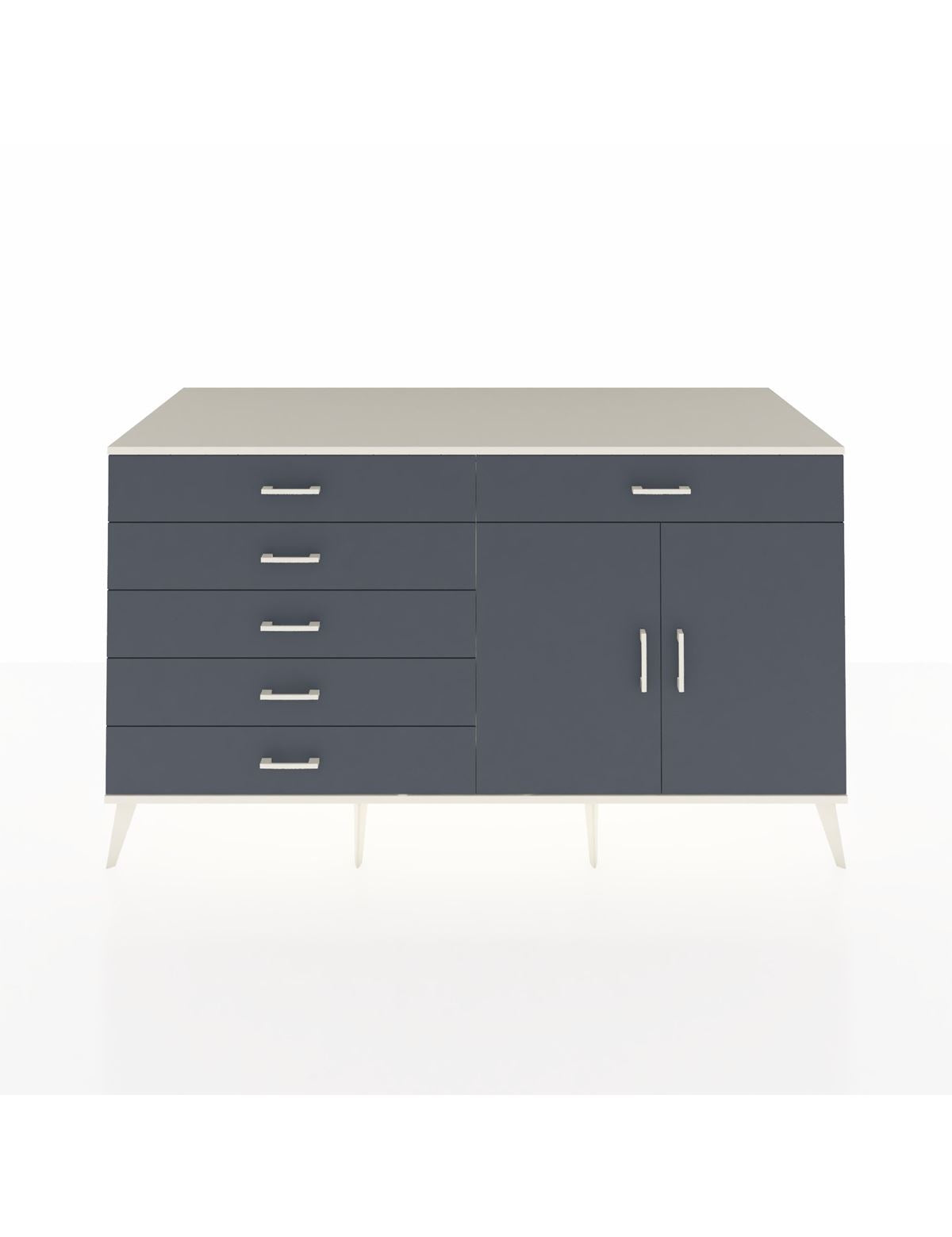 Kronos Konsol Tek Raflı 6 Çekmeceli 2 Kapaklı 176x59x99 Aytaşı-Antrasit