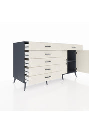 Kronos Konsol Tek Raflı 6 Çekmeceli 2 Kapaklı 176x59x99 Antrasit-Aytaşı