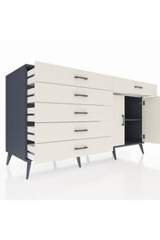 Kronos Konsol Tek Raflı 6 Çekmeceli 2 Kapaklı 176x59x99 Antrasit-Aytaşı