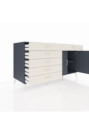 Kronos Konsol Tek Raflı 6 Çekmeceli 2 Kapaklı 176x59x99 Antrasit-Antrasit/Aytaşı