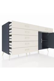 Kronos Konsol Tek Raflı 6 Çekmeceli 2 Kapaklı 176x59x99 Antrasit-Antrasit/Aytaşı