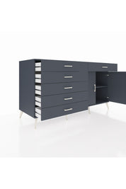 Kronos Konsol Tek Raflı 6 Çekmeceli 2 Kapaklı 176x59x99 Antrasit-Antrasit