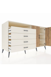 Kronos Konsol 3 Raflı 4 Çekmeceli 2 Kapaklı 176x59x99 Aytaşı-Çam/Aytaşı