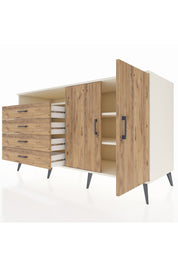 Kronos Konsol 3 Raflı 4 Çekmeceli 2 Kapaklı 176x59x99 Aytaşı-Çam