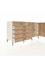 Kronos Konsol 3 Raflı 4 Çekmeceli 2 Kapaklı 176x59x99 Aytaşı-Çam