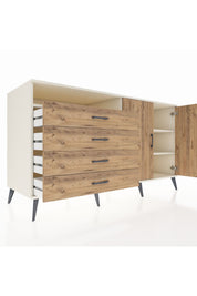 Kronos Konsol 3 Raflı 4 Çekmeceli 2 Kapaklı 176x59x99 Aytaşı-Çam