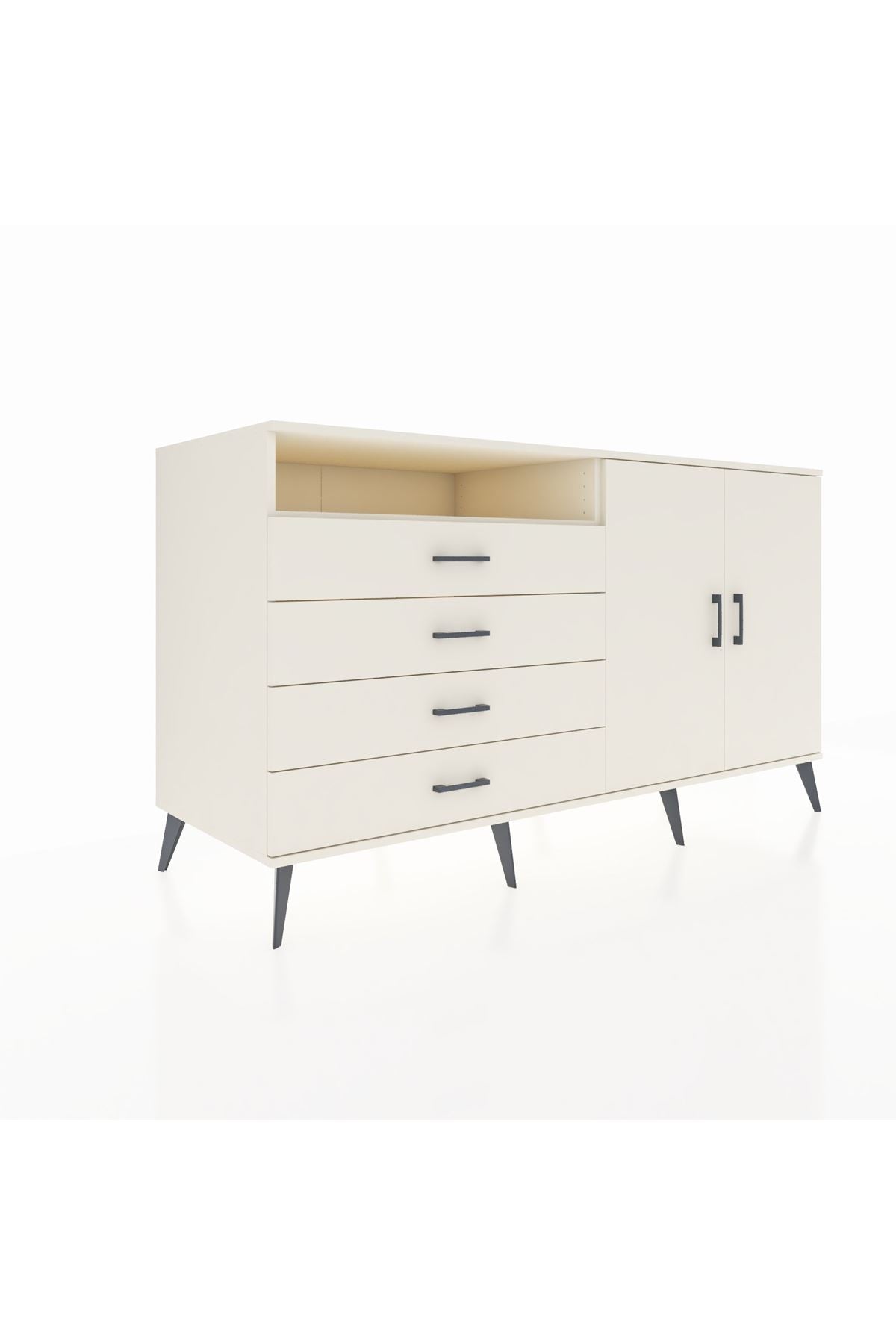 Kronos Konsol 3 Raflı 4 Çekmeceli 2 Kapaklı 176x59x99 Aytaşı-Aytaşı