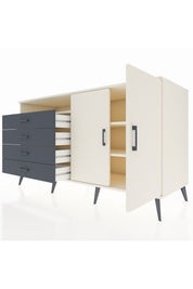 Kronos Konsol 3 Raflı 4 Çekmeceli 2 Kapaklı 176x59x99 Aytaşı-Aytaşı/Antrasit