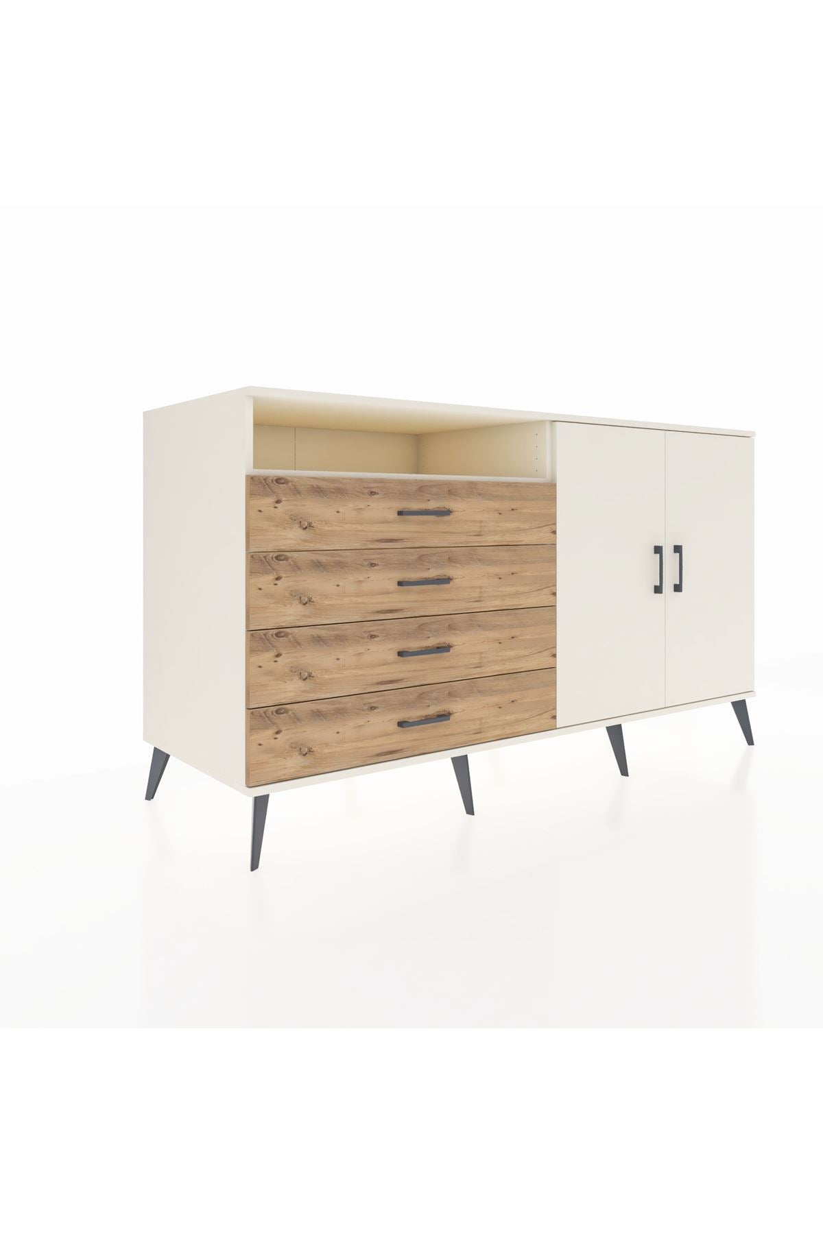 Kronos Konsol 3 Raflı 4 Çekmeceli 2 Kapaklı 176x59x99 Aytaşı-Aytaşı/Çam