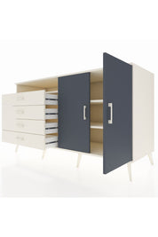 Kronos Konsol 3 Raflı 4 Çekmeceli 2 Kapaklı 176x59x99 Aytaşı-Antrasit/Aytaşı